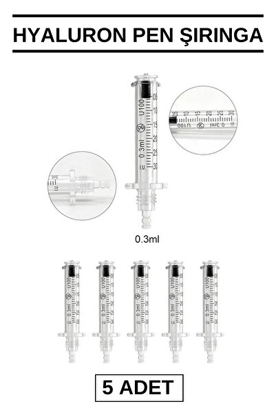 east medical Hyaluron Pen Kalem Için 0.3ml 5 Adet Iğnesiz Başlık HYALURON PEN KALEM 0.3ML 5 ADET