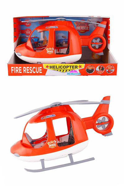 hediyecik Oyuncak İtfaiye Helikopteri Dönen Pervaneli 45 Cm