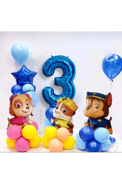 MFM مجموعة بالونات فويل باترول من 3 سنوات 100 سم