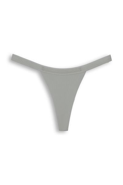 HNX Laser Cut 2-Piece Women's Thong Panties - Honeycomb Rubber Ghost
