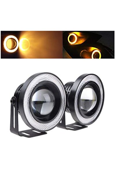 ŞüsCarOto Aksesuar Üniversal Mercekli Angel Sis Farı Metal Su Geçirmez 76 mm ...