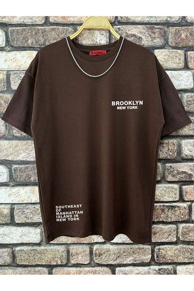 WNWGKN Ανδρικό μπλουζάκι μωβ Brooklyn Ny με στάμπα