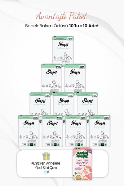 Sleepy 10-Piece Babycare Baby Care Cover X 10 Pieces and Special Herbal Tea for Nursing Mothers