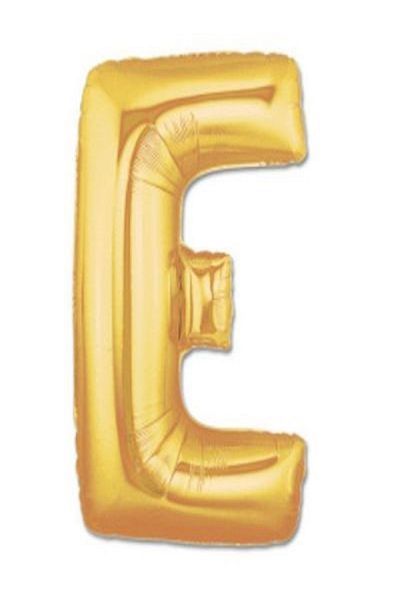 Kazanabil Gold Colored Foil Balloon Letters Letter E