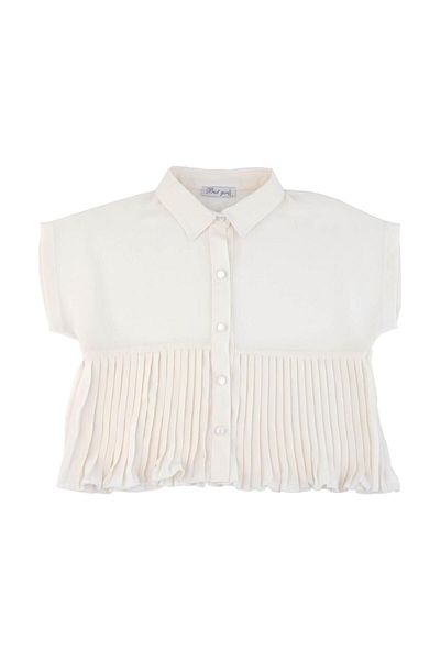 best kids Плисирана риза в екрю цвят за момиче