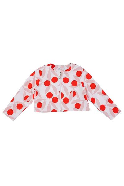 best kids Girl's Coral Patterned Crop Jacket