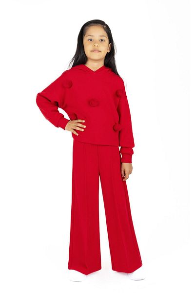 best kids Girl's Red Wide Leg Trousers