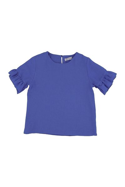 best kids Girl's Saks Blue Sleeve Ruffle Blouse
