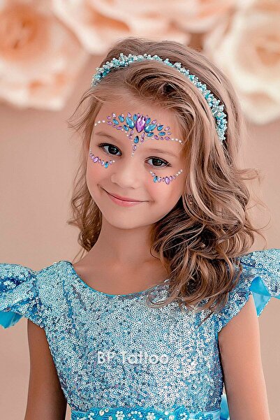 BP Tattoo Elsa Konsept Yüz Makyaj Parti Festival Taşı Face Gems
