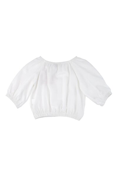 best kids Girl's Ecru Half Sleeve Bow Blouse