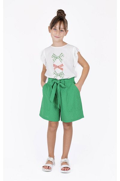 best kids Girl's Green Belted Shorts
