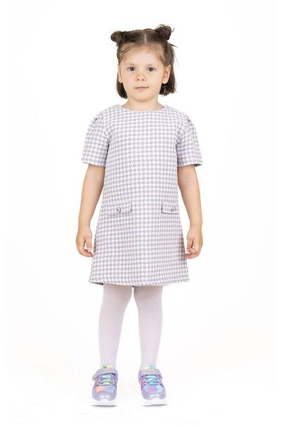 best kids Girl's Lilac Short Sleeve Tweed Dress