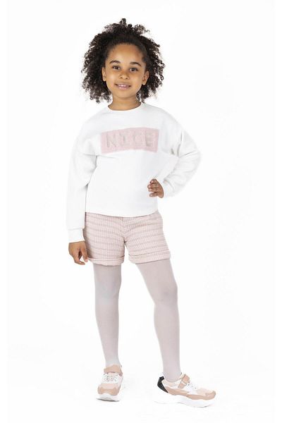 best kids Girl's Ecru-Powder Printed Sweatshirt