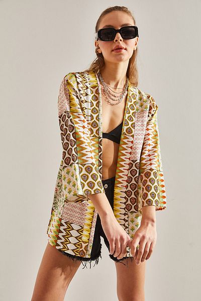 Bianco Lucci Women's Multi Patterned Kimono