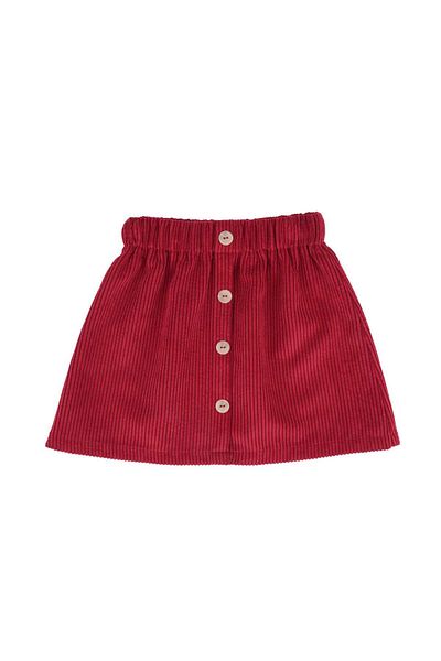 best kids Girl's Red Buttoned Velvet Skirt