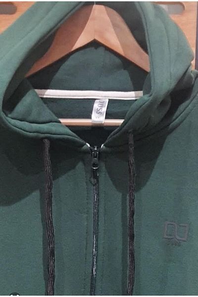 Duss Unisex Hooded Zippered Sweatshirt 3 Thread Raised Cotton 1202