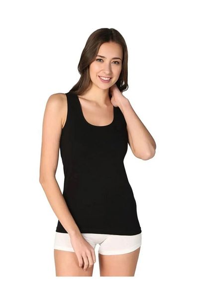 Tutku Women's Wide Strap Ribbed Cotton Undershirt 5 Pieces