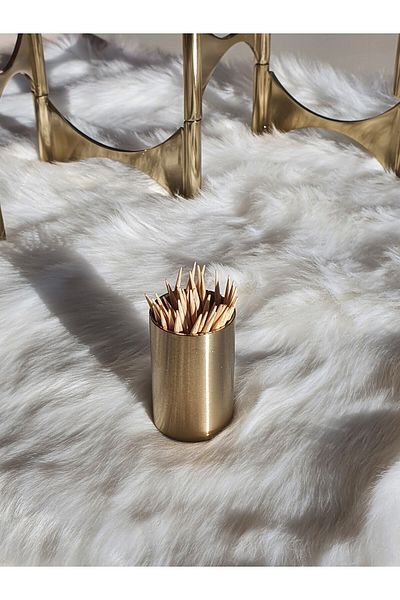 LOVYCO Toothpick Holder-matte Gold 1 Piece