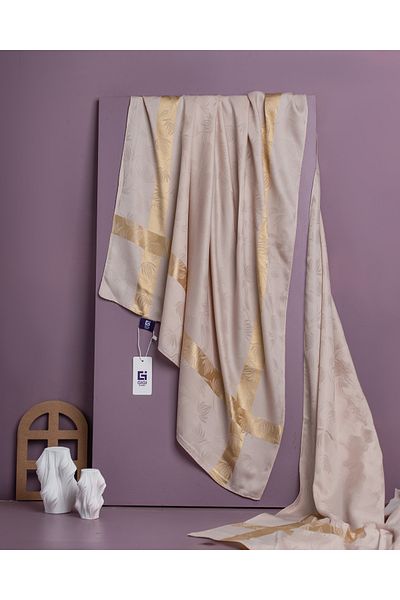 Scarf Gi Luxury Jacquard Shawl - 2 - Κόκκαλο -