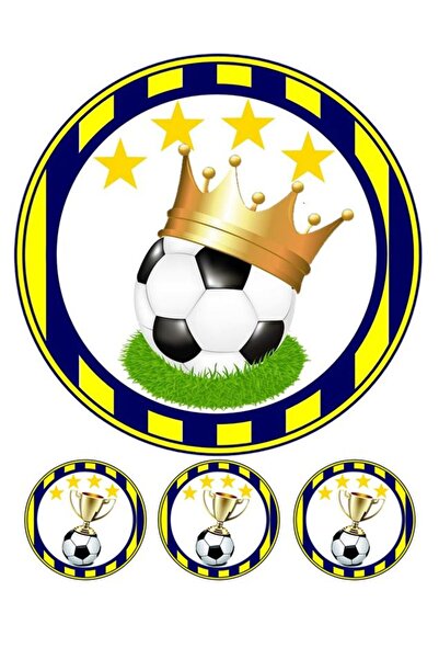 hediyehobihersey Futbol Temalı Şekerli Kağıt Baskı Pasta ve Kurabiye Baskısı