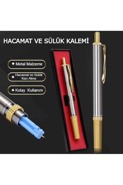Devix Tekli Lanset Kalemi Delme Kalemi Hacamat Kalemi Sülük Kalemi 50 Adet İğ...
