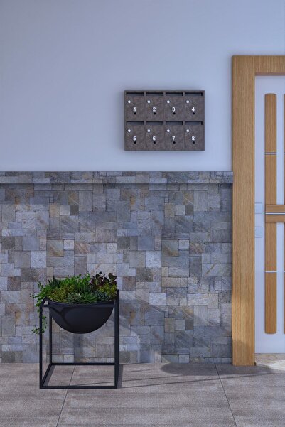 rafineritasarım Posta Kutusu Kilitli Sistem Gri 8'li