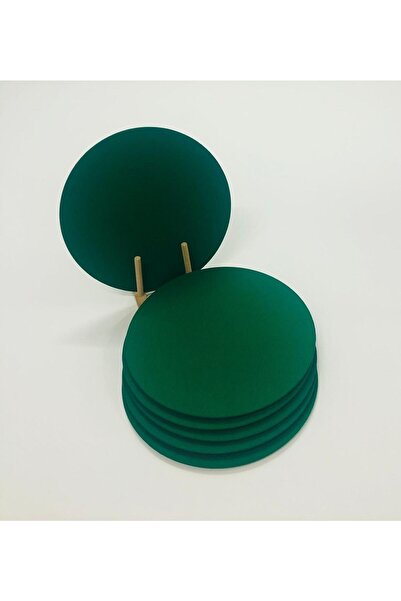 HALFART Doğanın Yeşili: Yeşil Yıkanabilir MDF Kaplama Amerikan Servis Supla - 6'lı Set