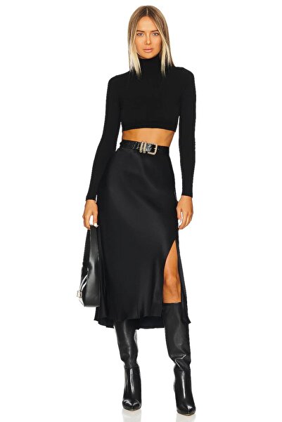 By Kul Design Жіночий чорний джерсі двошаровий рибальський кроп-топ