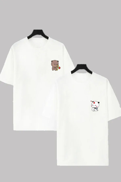 FULL TOLERANCE Sevgili Çift Kombini Hediye T-shırt Dudu Bubu Baskılı 2 Adet T...