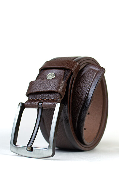 GAYIŞ Ανδρική καφέ ζώνη τζιν - 100% γνήσιο δέρμα μπαντά, ειδικό δώρο σε οβάλ κουτί