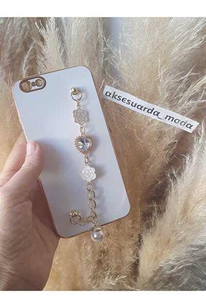 Aksesuarda Moda İPHONE 6 PLUS-6S PLUS UYUMLU Çiçekli Taşlı El Geçmeli Lazer K...