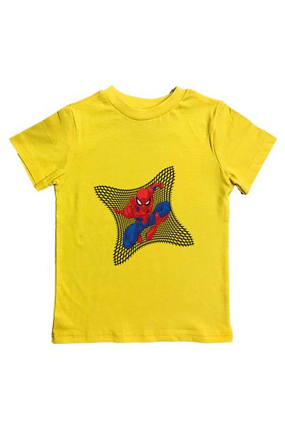 SPIDERMAN лятна детска тениска от памучен пениран плат с щампа на човек паяк