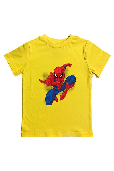 SPIDERMAN лятна детска тениска от памучен пениран плат с щампа на човек паяк
