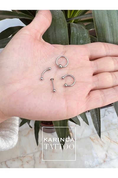 Karınca Piercing 4 Pieces Piercing Set Surgical Steel for All Zones