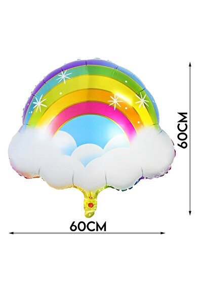 Parti dolabı Rainbow And Cloud Foil Balloon 60cm