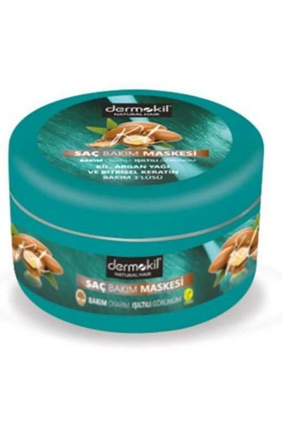 Dermokil Clay Argan and Herbal Keratin Added Hair Mask 300 Gr Care Repair Shimmering Look