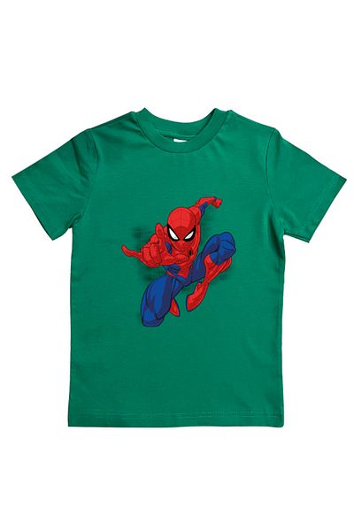 SPIDERMAN лятна детска тениска от памучен пениран плат с щампа на човек паяк