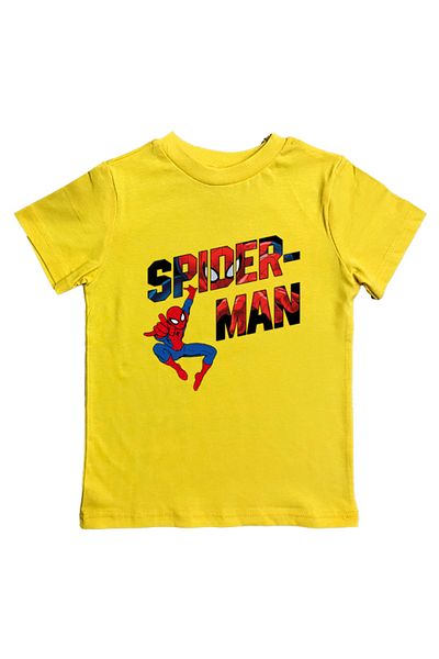 SPIDERMAN лятна детска тениска от памучен пениран плат с щампа на човек паяк