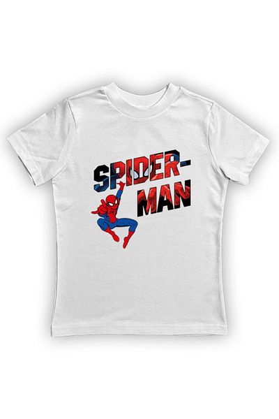 SPIDERMAN лятна детска тениска от памучен пениран плат с щампа на човек паяк