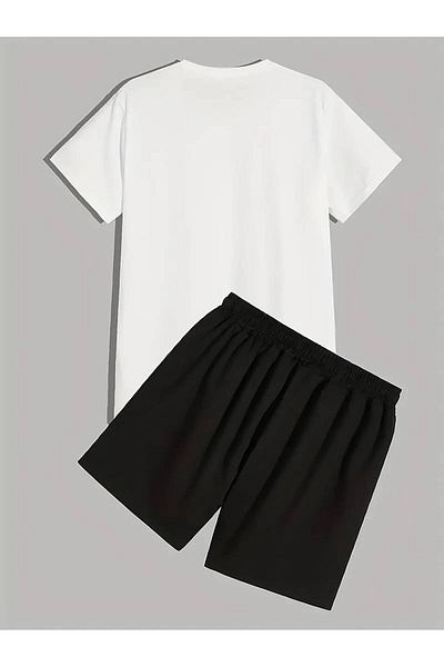 AMMA Men's Palm T-Shirt Set with Printed Bottom and Top Shorts