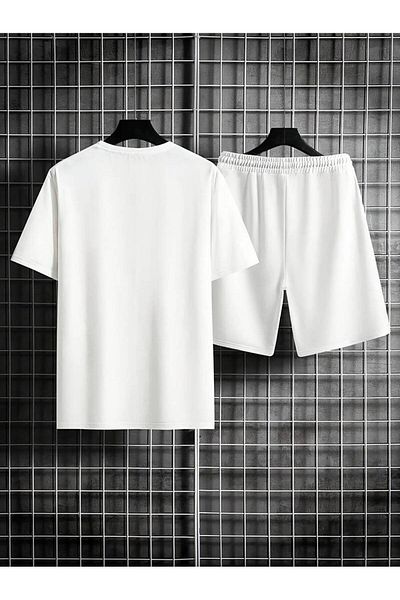 AMMA Men's Palm T-Shirt Set with Printed Bottom and Top Shorts