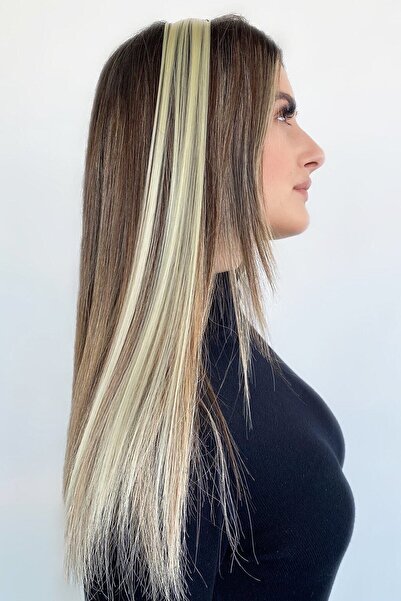 AKOLİFE Postă de păr cu fixare laterală de culoare galbenă 50 cm