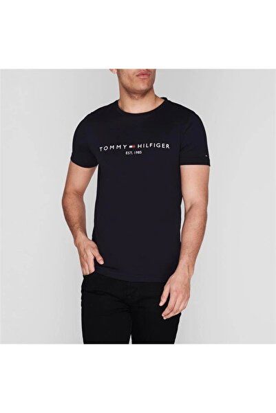 Tommy T-SHIRT DARK BLUE ORGANIC COTTON TH LOGO