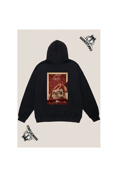 MarkaTurko DJANGO custom design back printed Black Hooded unisex Sweatshirt 405-39