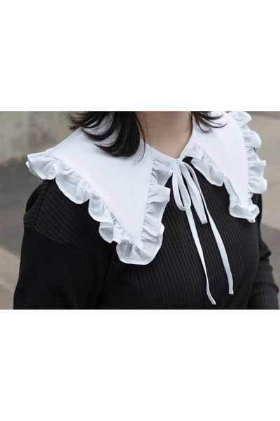 es moda shop Dita ruffle detachable collar white