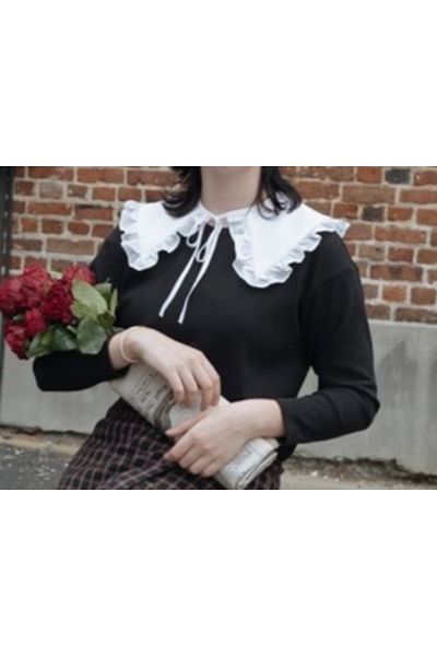 es moda shop Dita ruffle detachable collar white