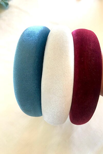 alsaccessories Σετ 3 κορώνες με βελούδινη επένδυση σε μπλε, λευκό, μπορντό χρώμα