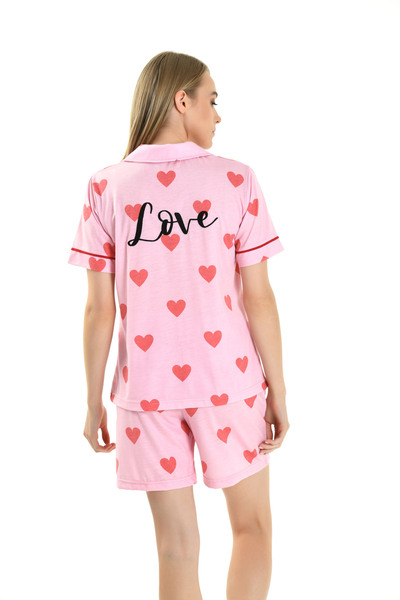 Yeni İnci HEART PATTERNED WOMEN'S PAJAMAS SET