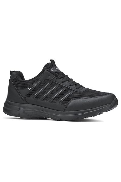 İmerShoes Men's Plus Size Black Sneakers - Lace-Up and Mesh, Comfortable Breathable 2080