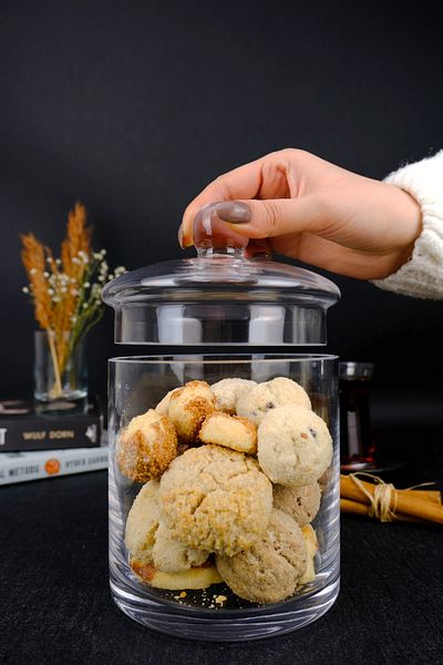 Digithome Single Glass Lid Food Storage Container Jar Transparent 12 Cm – KV.SLN.001 C1-1-288